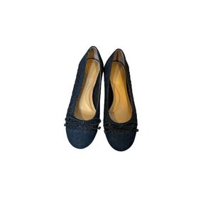 Talbots Womens Blair Cap Toe Flats Denim Size 8.5
